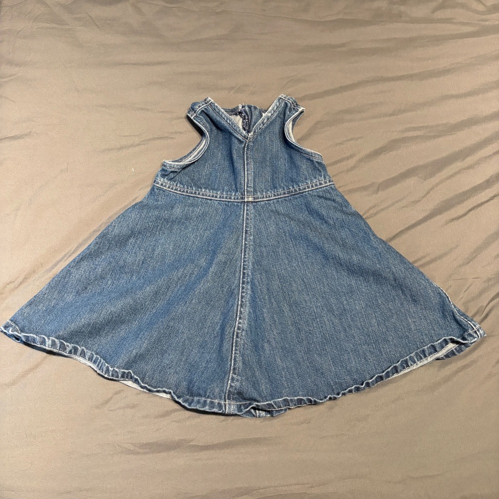 Baby Gap Denim Jumper Dress Medium Wash Blue Cotton A-Line 12-18 Months